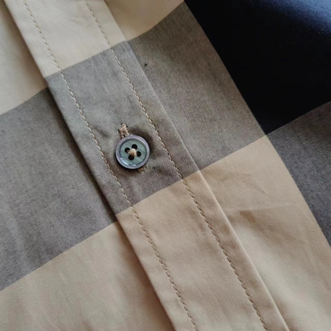 细节图 BURBERRY/巴宝莉 24SS经典大格对位长袖红线条纹衬衫