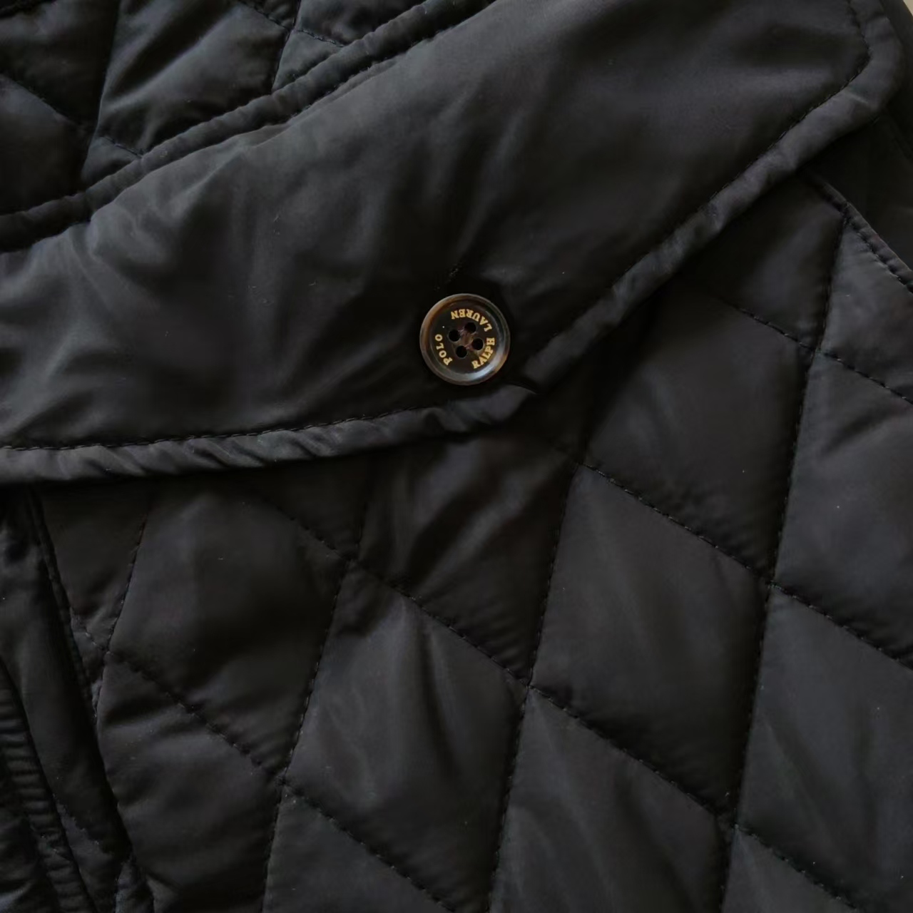 Ralph Lauren/拉夫劳伦 纯色logo徽标翻领老钱风夹克棉服 灯芯绒拼色领口