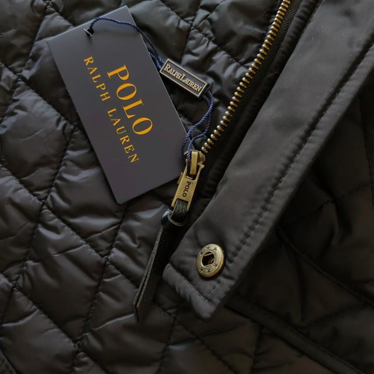 Ralph Lauren/拉夫劳伦 纯色logo徽标翻领老钱风夹克棉服 灯芯绒拼色领口