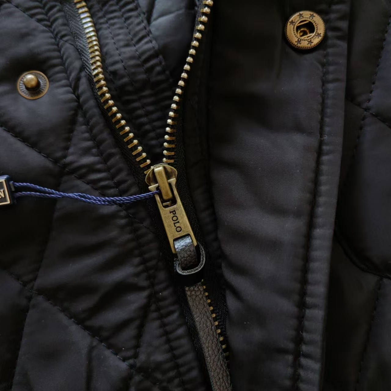 Ralph Lauren/拉夫劳伦 纯色logo徽标翻领老钱风夹克棉服 灯芯绒拼色领口