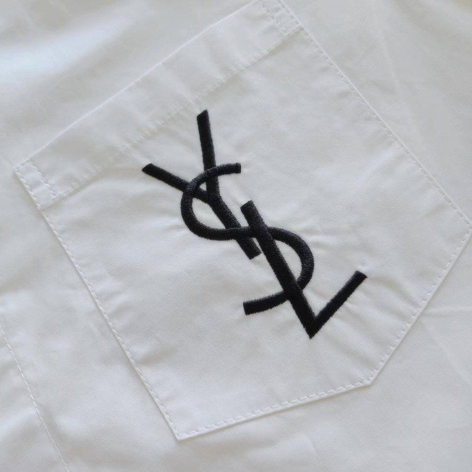 圣罗兰YSL 23ss 刺绣LOGO衬衫