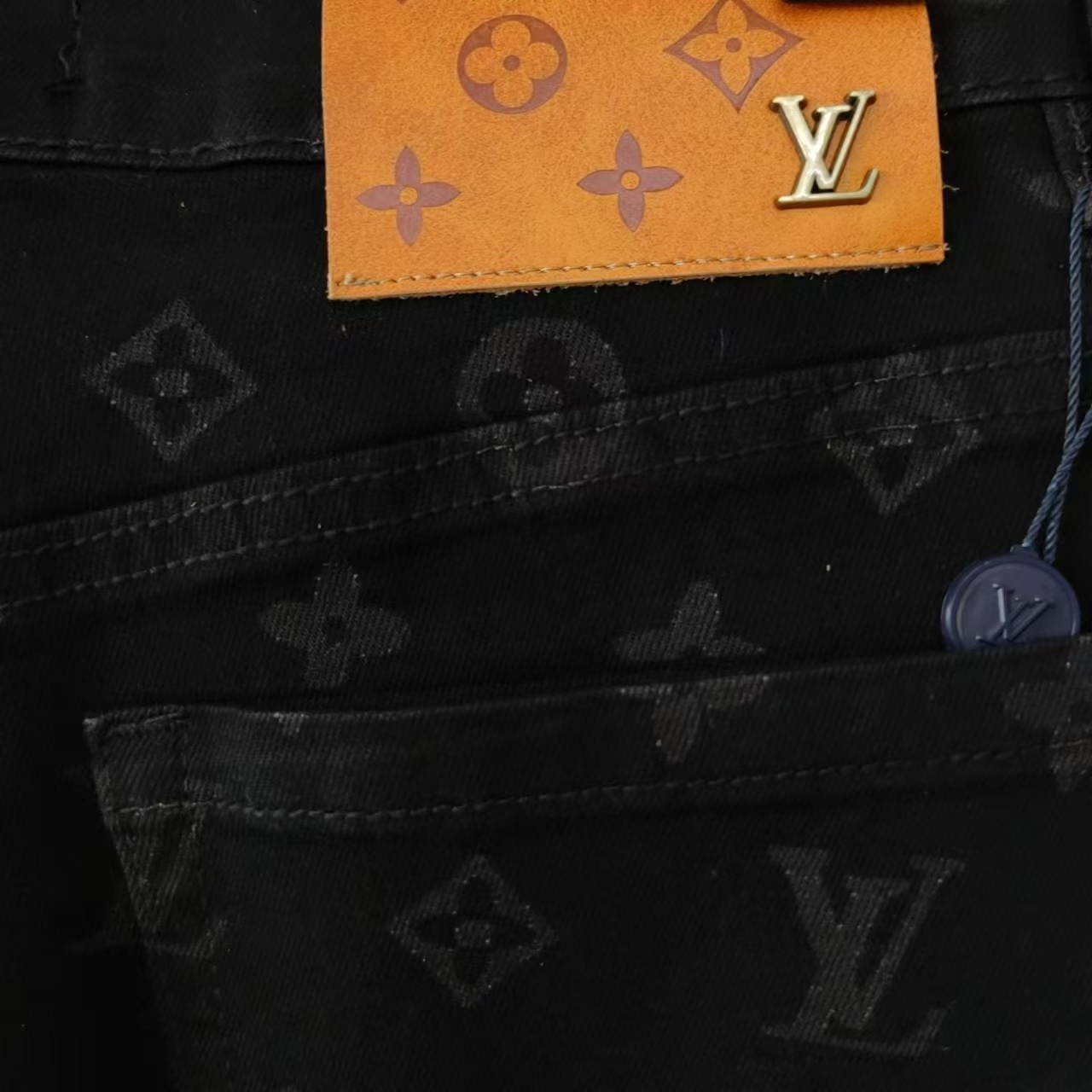 Louis Vuitton 路易威登 24SS经典印花logo牛仔裤 黑色
