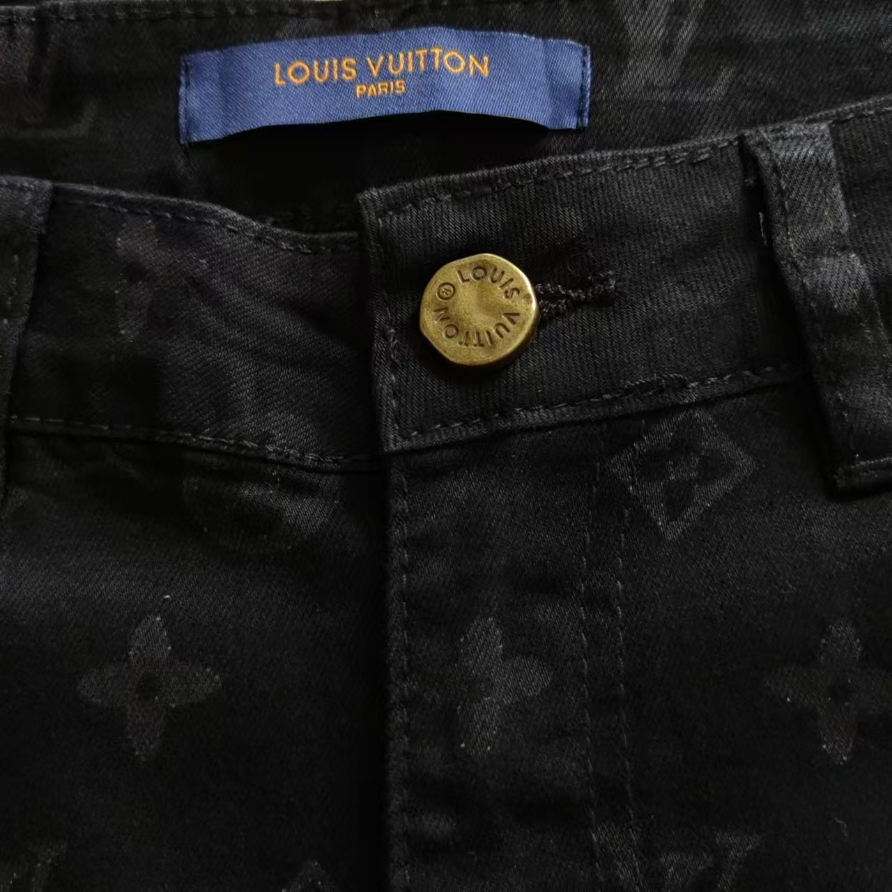Louis Vuitton 路易威登 24SS经典印花logo牛仔裤 黑色