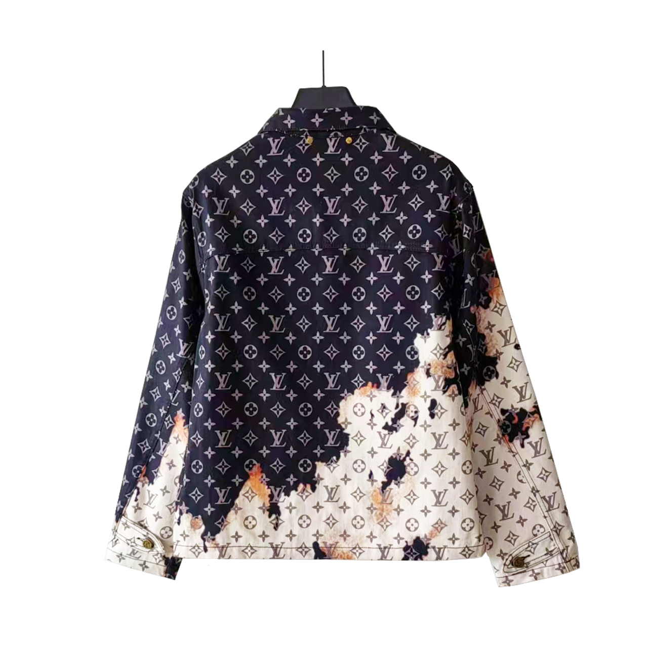 LV&路易威登 Louis Vuitton 渐变提花经典联名系列水洗满印牛仔外套