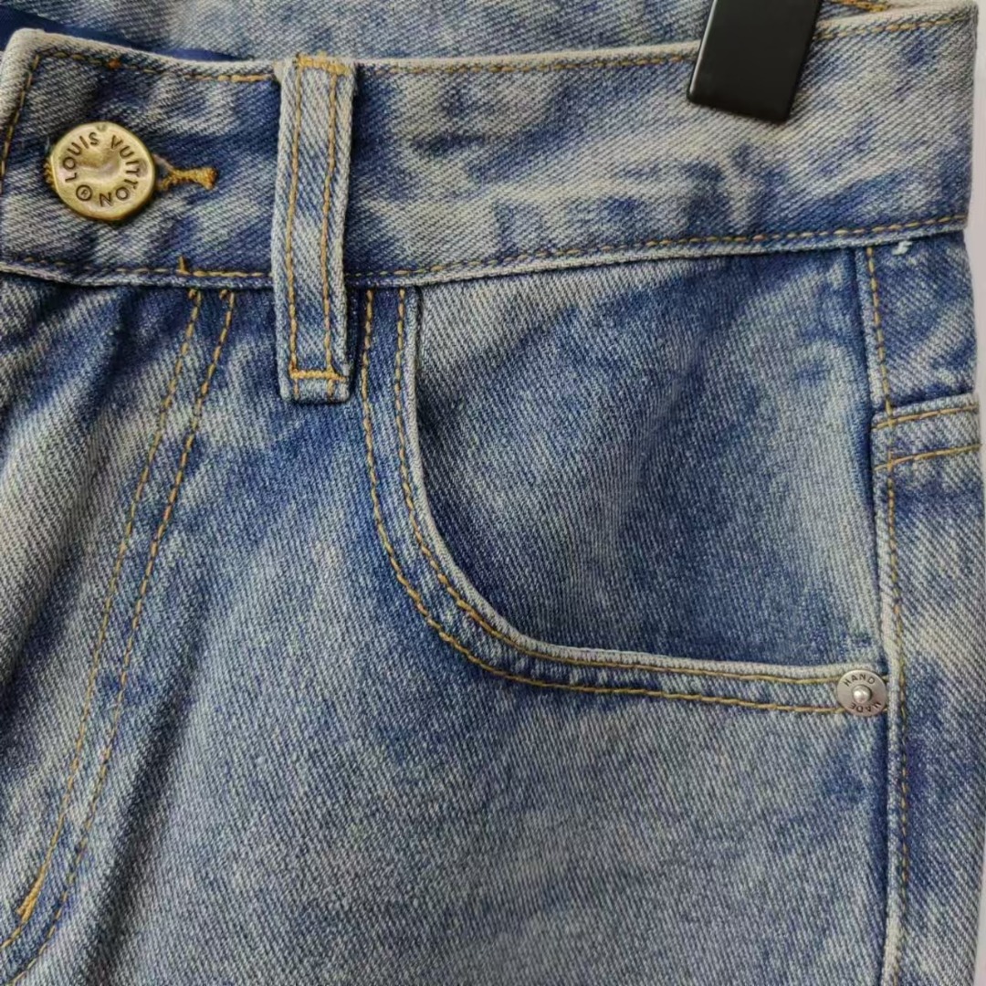 Lv &路易威登 Louis Vuitton经典印花logo牛仔裤