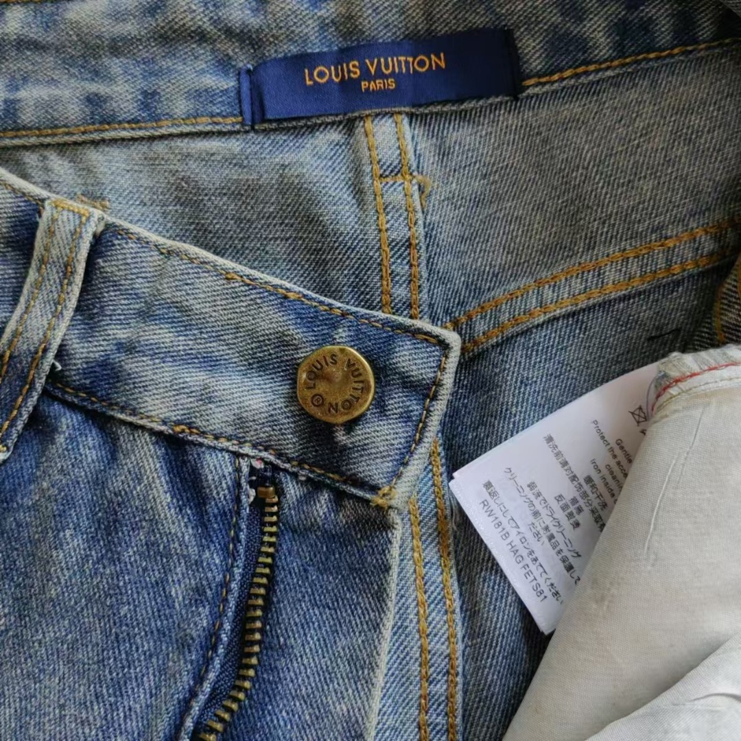Lv &路易威登 Louis Vuitton经典印花logo牛仔裤