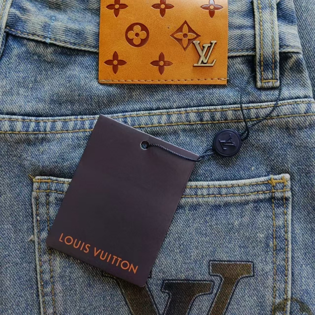 Lv &路易威登 Louis Vuitton经典印花logo牛仔裤