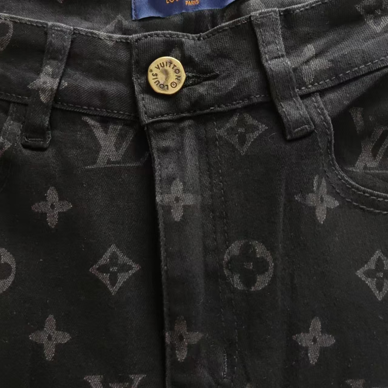 Louis Vuitton /路易威登 经典满印老花LOGO水洗牛仔裤