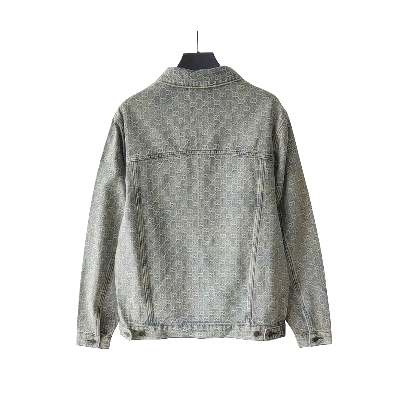Gucci/古驰 24ss新款花丹宁牛仔外套 浅蓝色和象牙白色