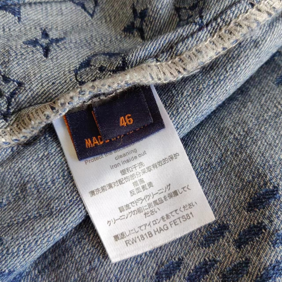Louis Vuitton LV Nigo Human Virgil 联名款老花拼接格子水洗牛仔外套夹克
