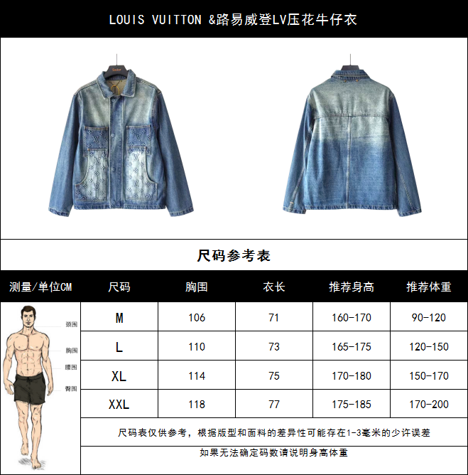 LOUIS VUITTON &路易威登LV压花牛仔衣