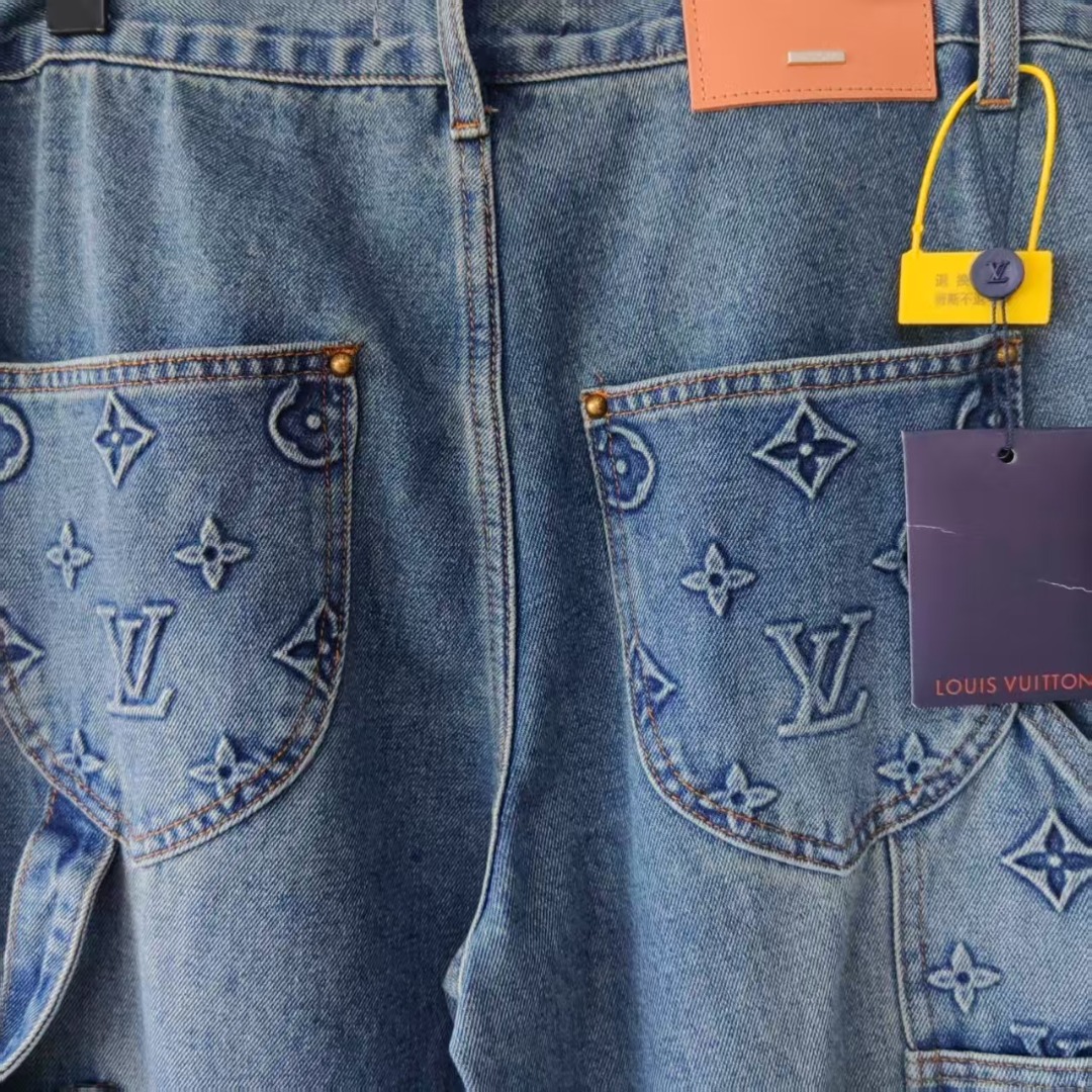LOUIS VUITTON &路易威登LV压花牛仔裤 工装裤