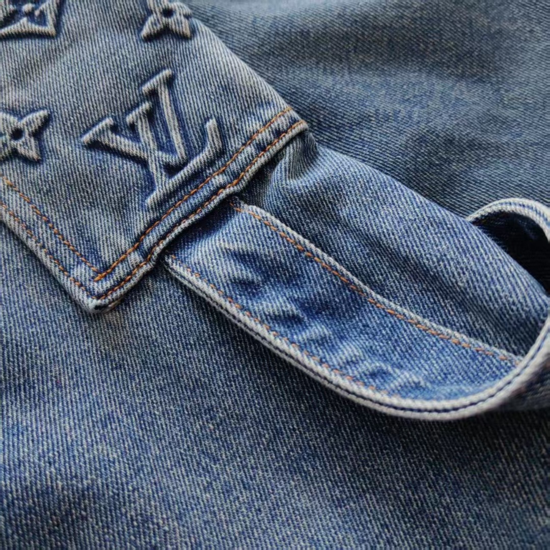 LOUIS VUITTON &路易威登LV压花牛仔裤 工装裤