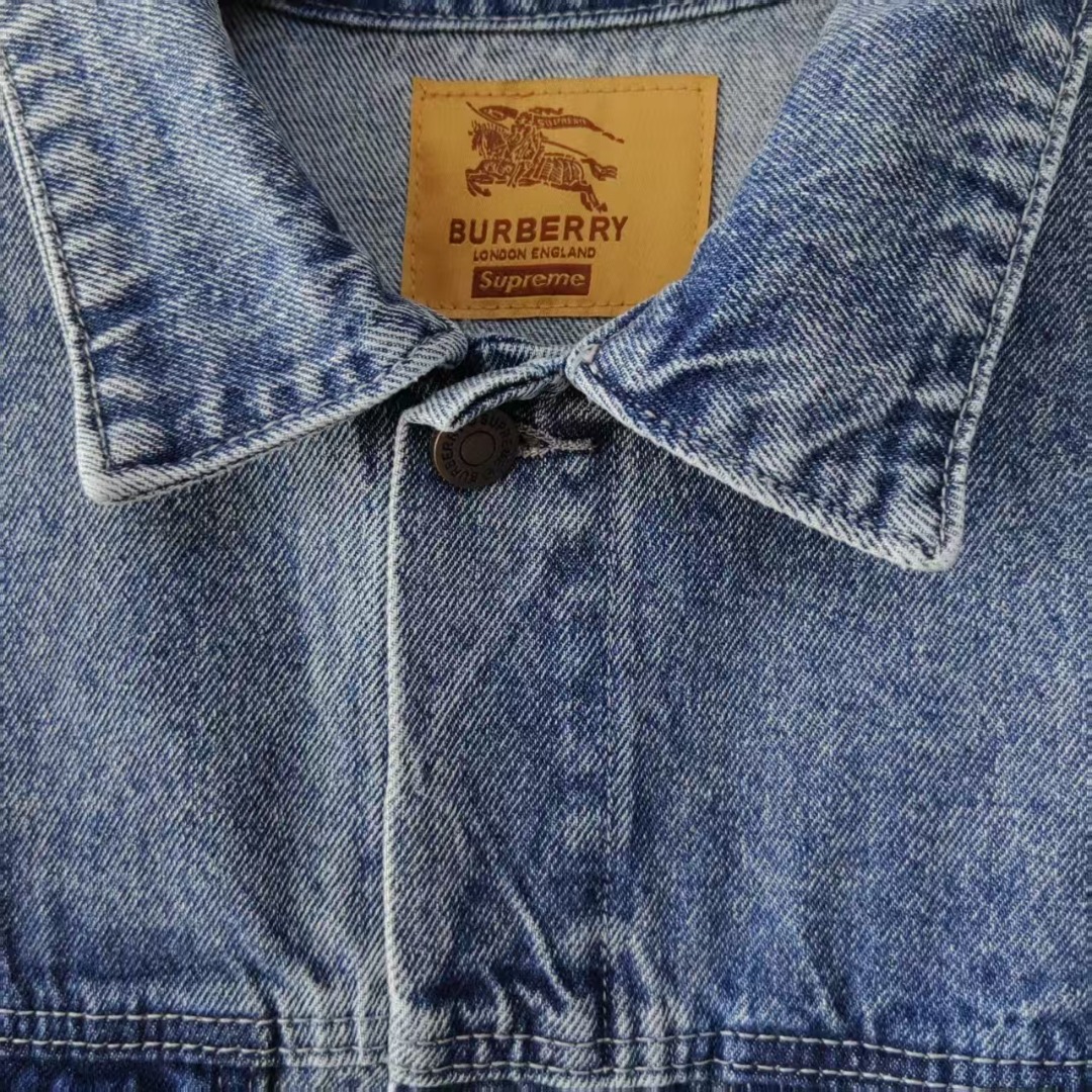 Supreme Burberry联名 巴宝莉联名 战马刺绣 牛仔夹克