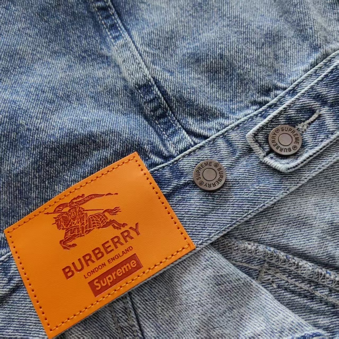 Supreme Burberry联名 巴宝莉联名 战马刺绣 牛仔夹克
