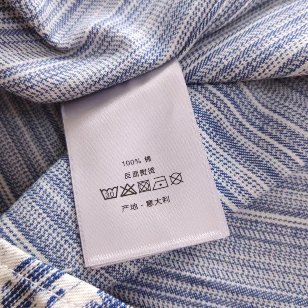 Dior/迪奥 DR字母色织满幅logo提花长袖牛仔衬衫 蓝色545