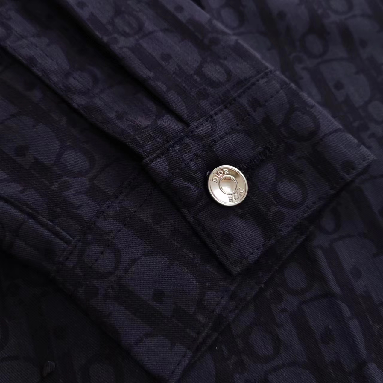 Dior/迪奥 DR字母色织满幅logo提花长袖衬衫