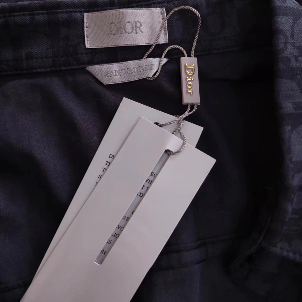 Dior/迪奥 DR字母色织满幅logo提花长袖衬衫