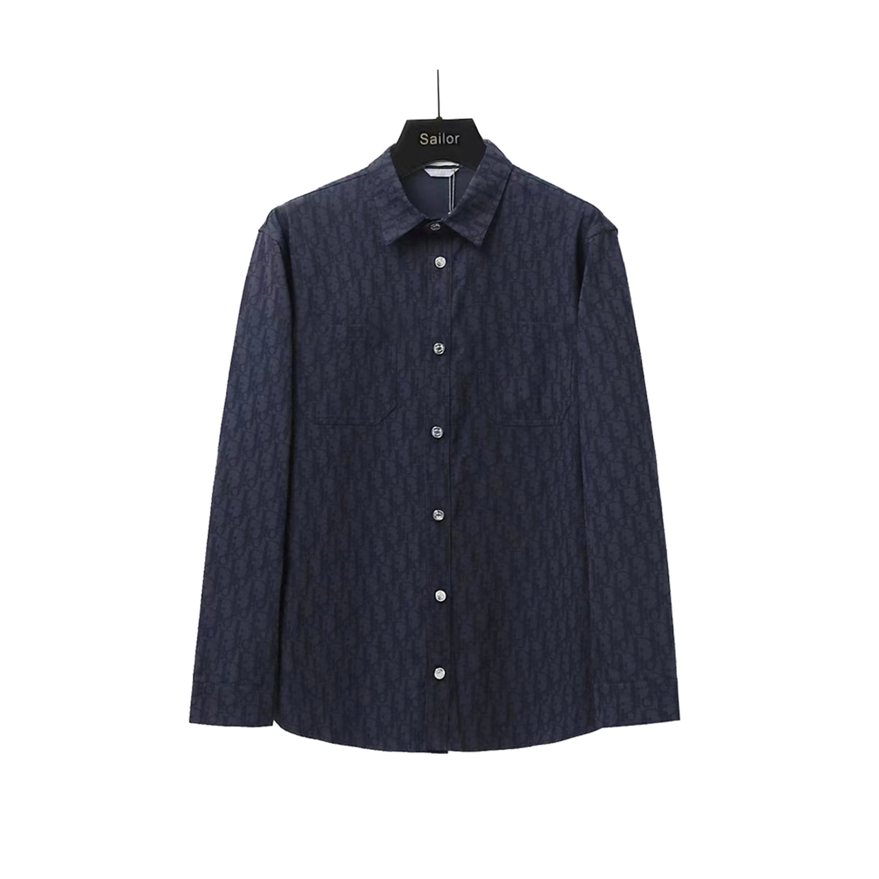 Dior/迪奥 DR字母色织满幅logo提花长袖衬衫