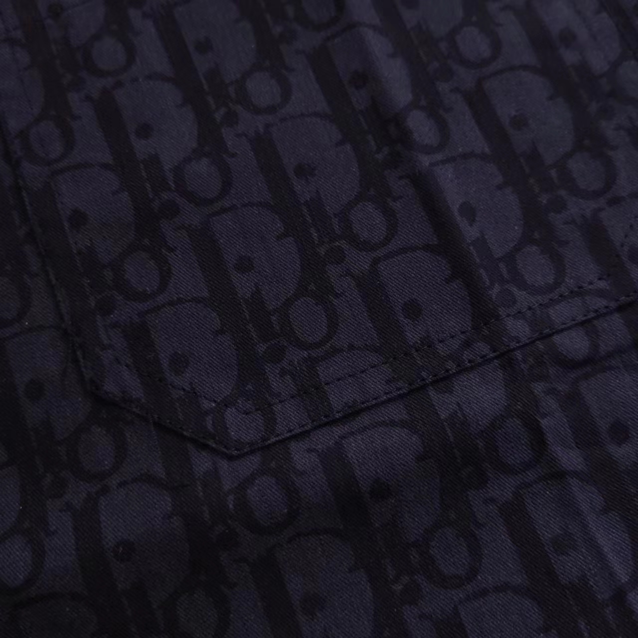 Dior/迪奥 DR字母色织满幅logo提花长袖衬衫