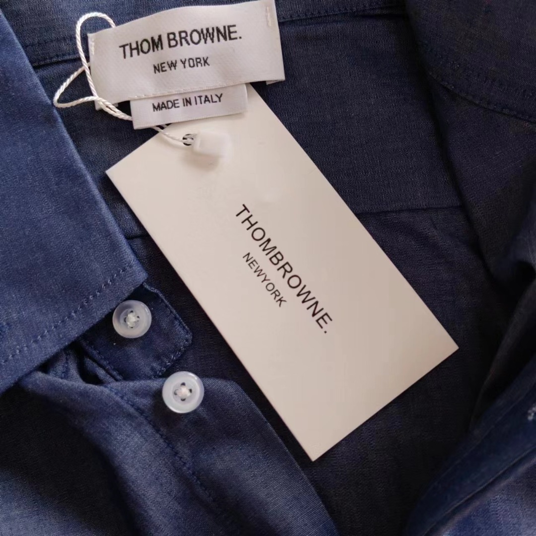 THOM BROWNE 汤姆布朗 TB薄款袖子白杠衬衫 TB主推薄款