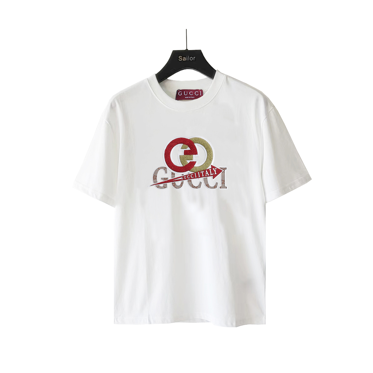 GUCCI/古驰 羊羔毛烫标短袖