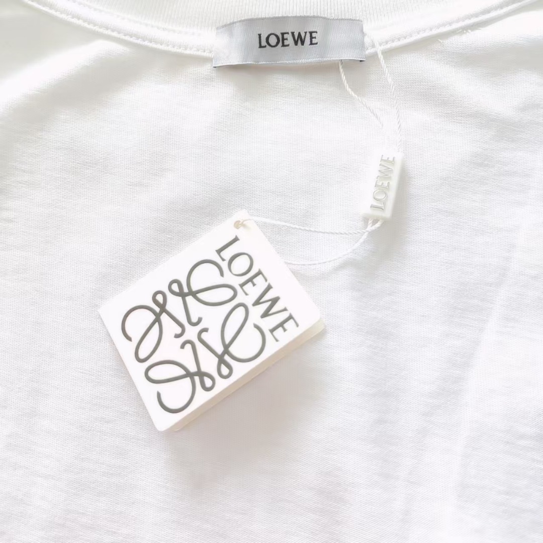 LOEWE 罗意威 拼色字母毛巾刺绣短袖 黑色