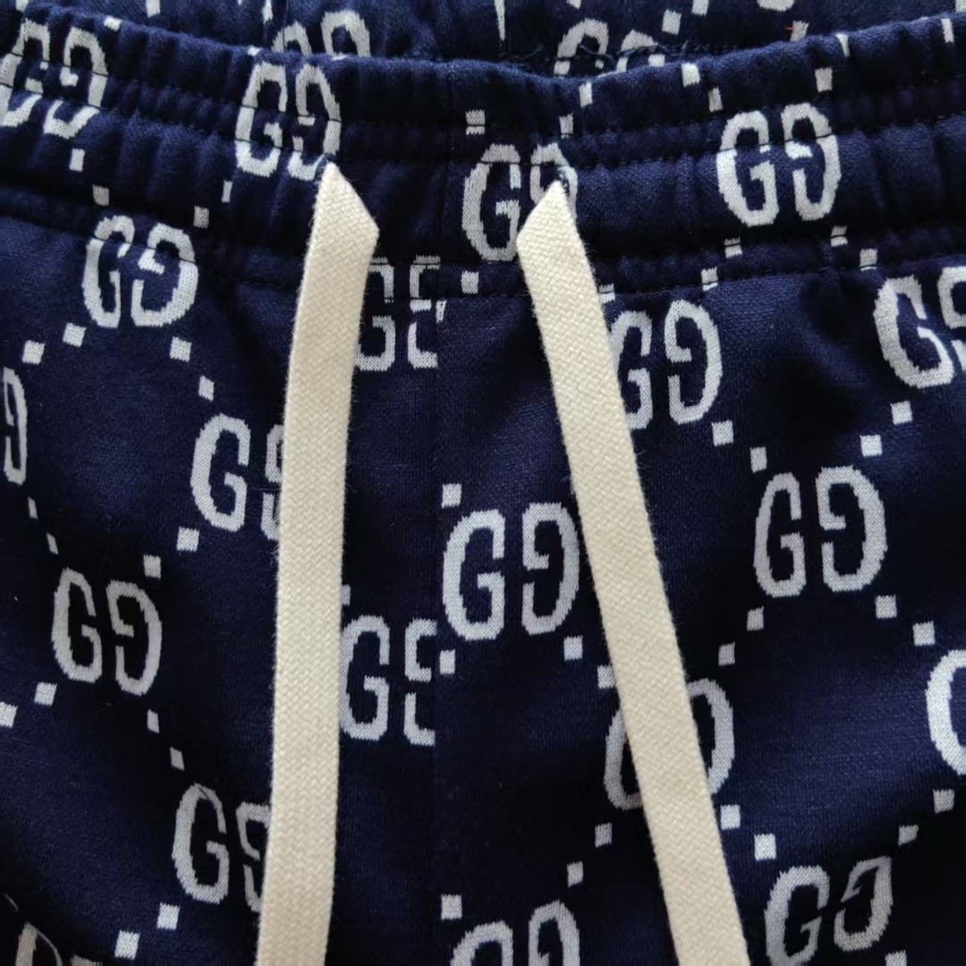 Gucci/古驰 织带拼接满印字母logo休闲短裤