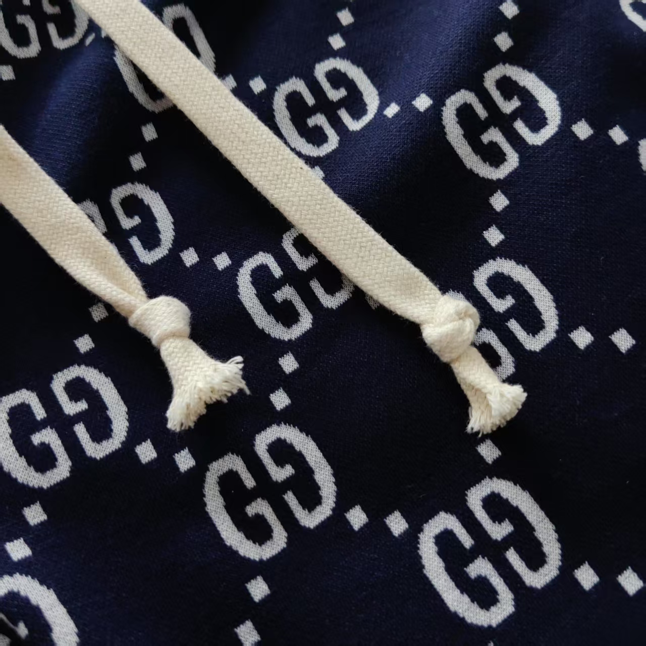 Gucci/古驰 织带拼接满印字母logo休闲短裤