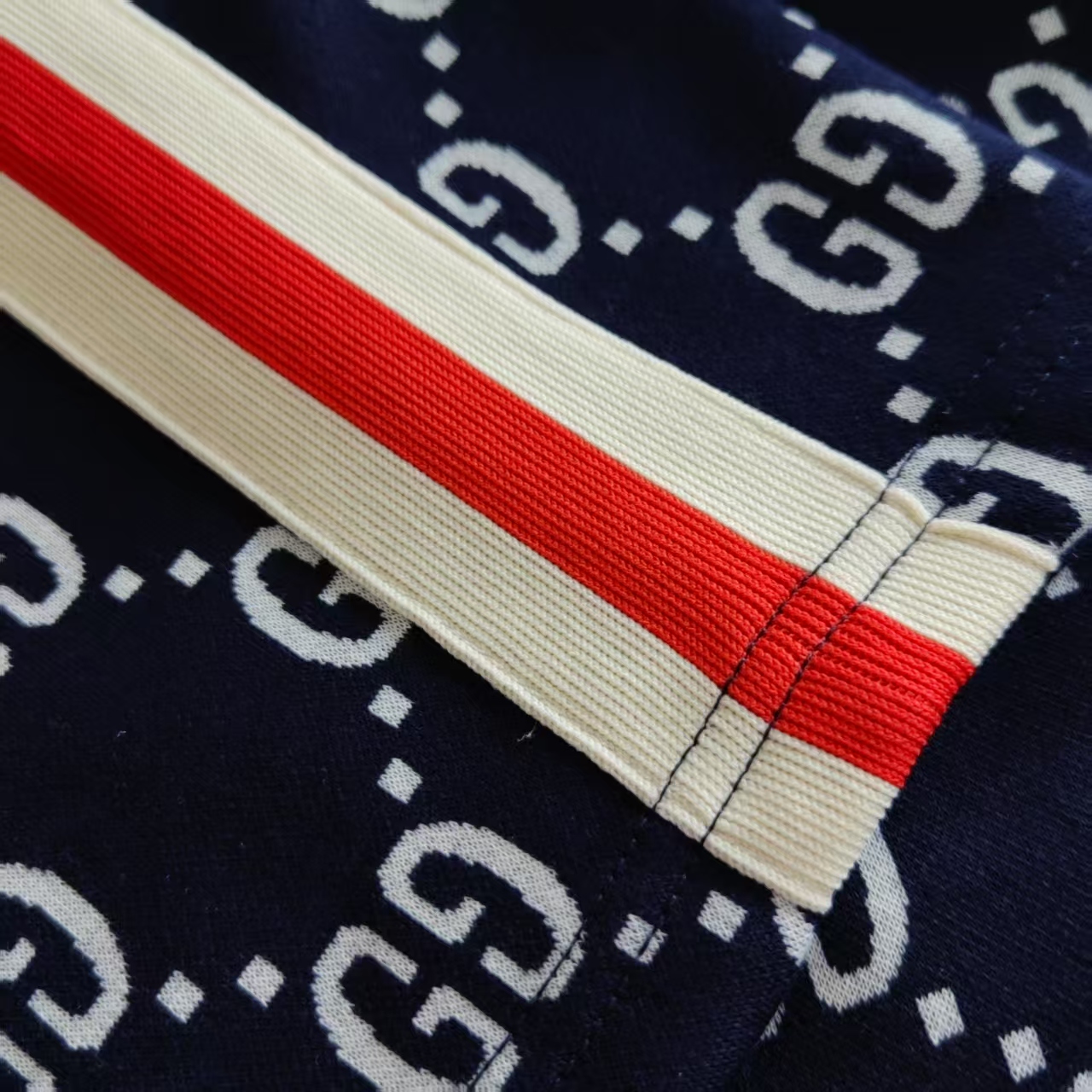 Gucci/古驰 织带拼接满印字母logo休闲短裤