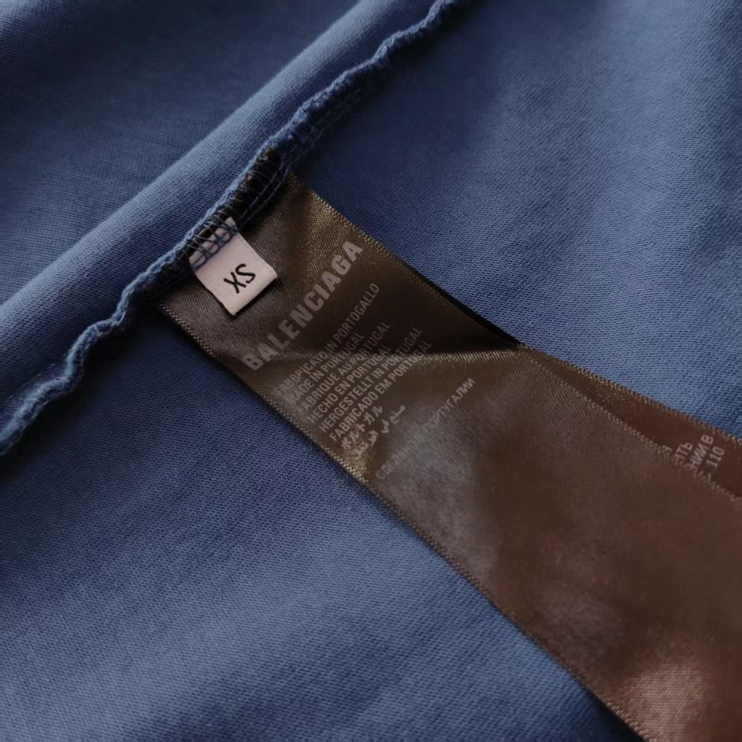巴黎世家 Balenciaga可乐海浪撕裂破坏短袖 经典可乐波浪印花