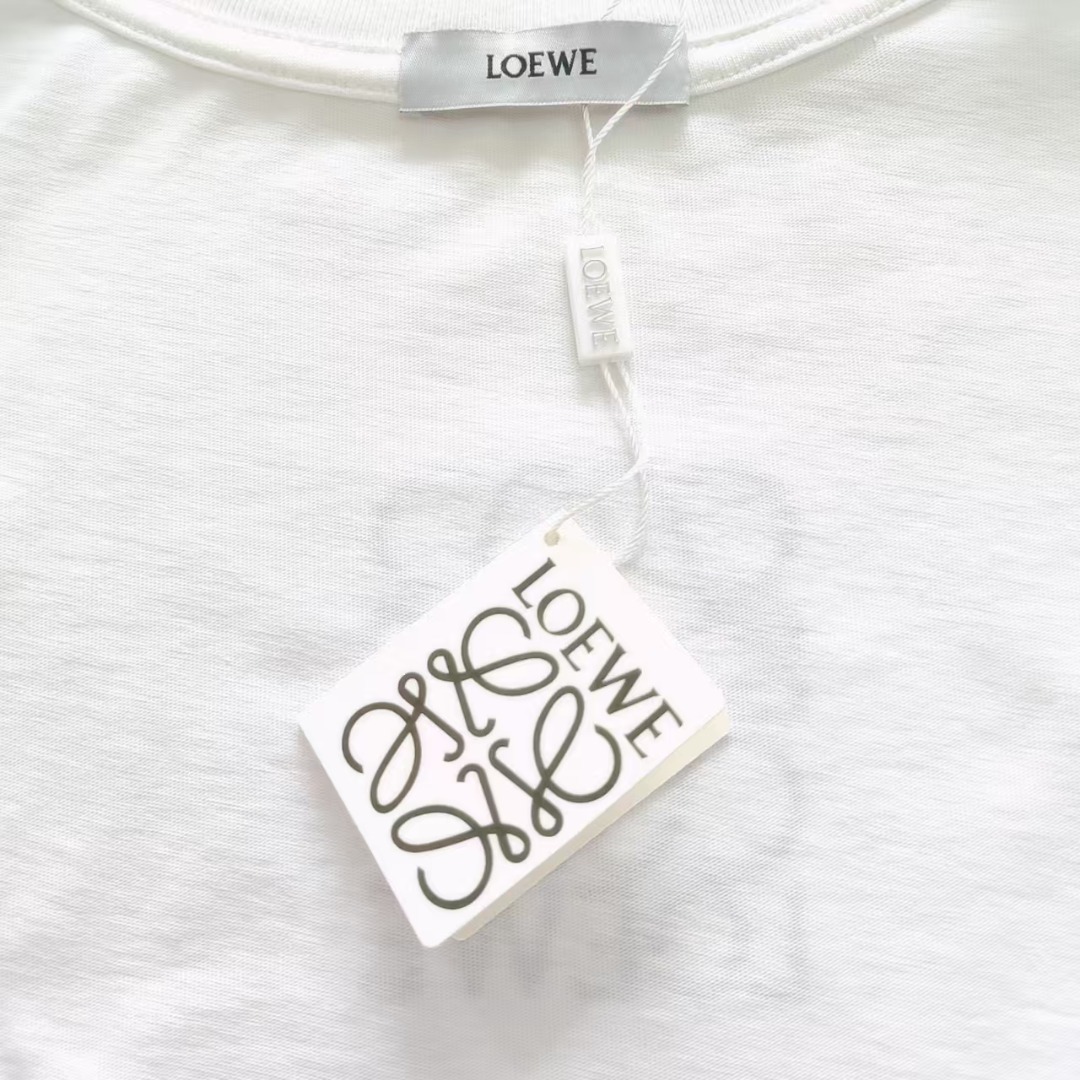 LOEWE/罗意威 胸前LOGO刺绣短袖 落肩超大版型260克纯棉刺绣
