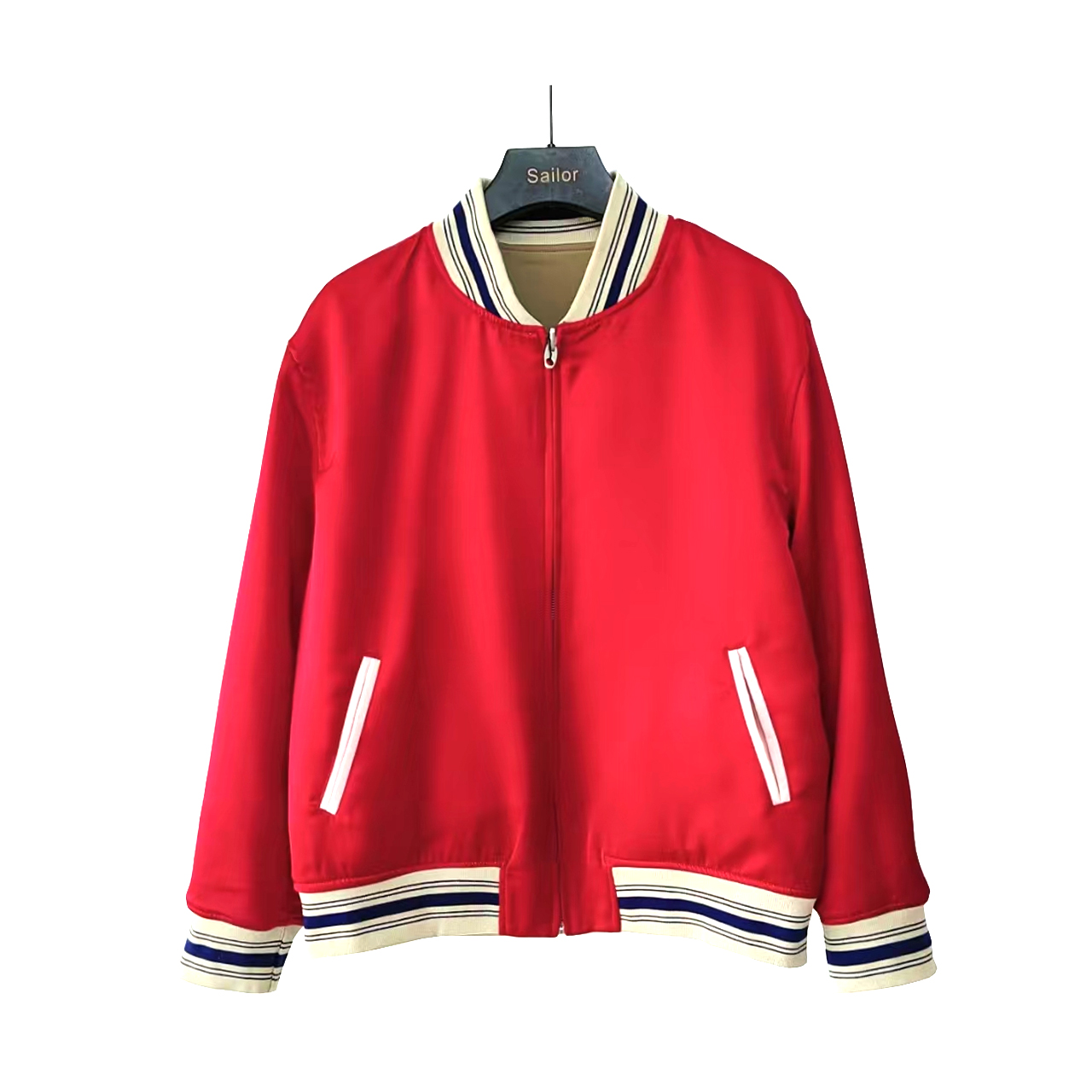 GUCCI 古驰 Original 双面穿棒球服飞行夹克外套黑/卡其 红/卡其