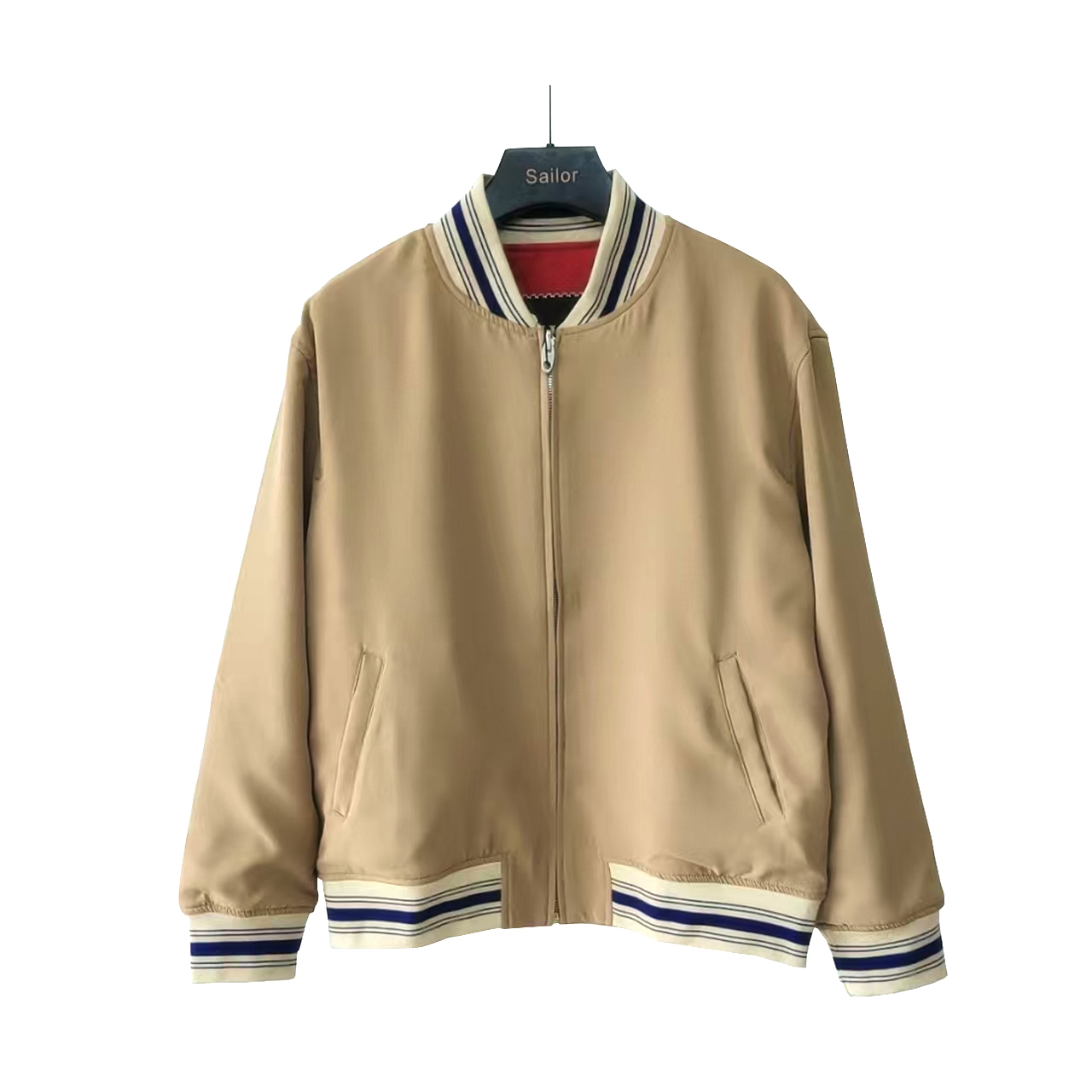 GUCCI 古驰 Original 双面穿棒球服飞行夹克外套黑/卡其 红/卡其