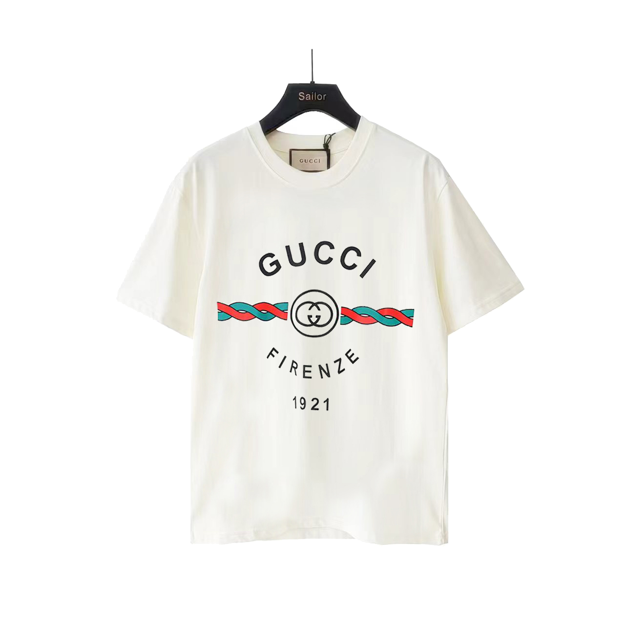 Gucci /古驰 麻花条纹印花短袖T恤