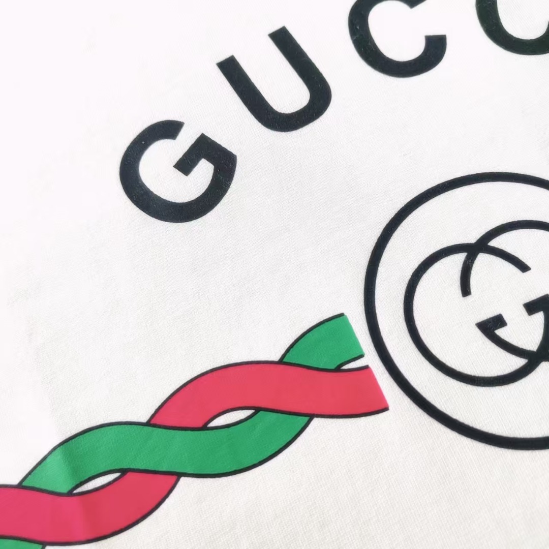 Gucci /古驰 麻花条纹印花短袖T恤