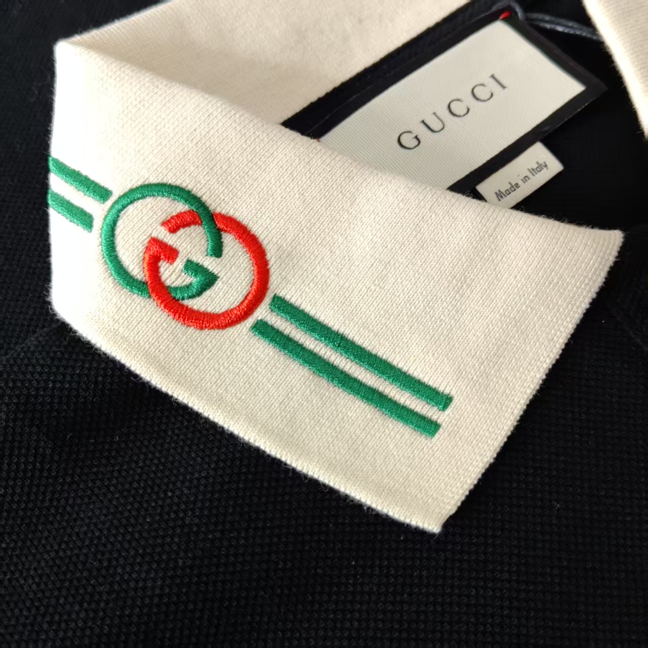 GUCCI/古驰 领口刺绣logo Polo衫短袖