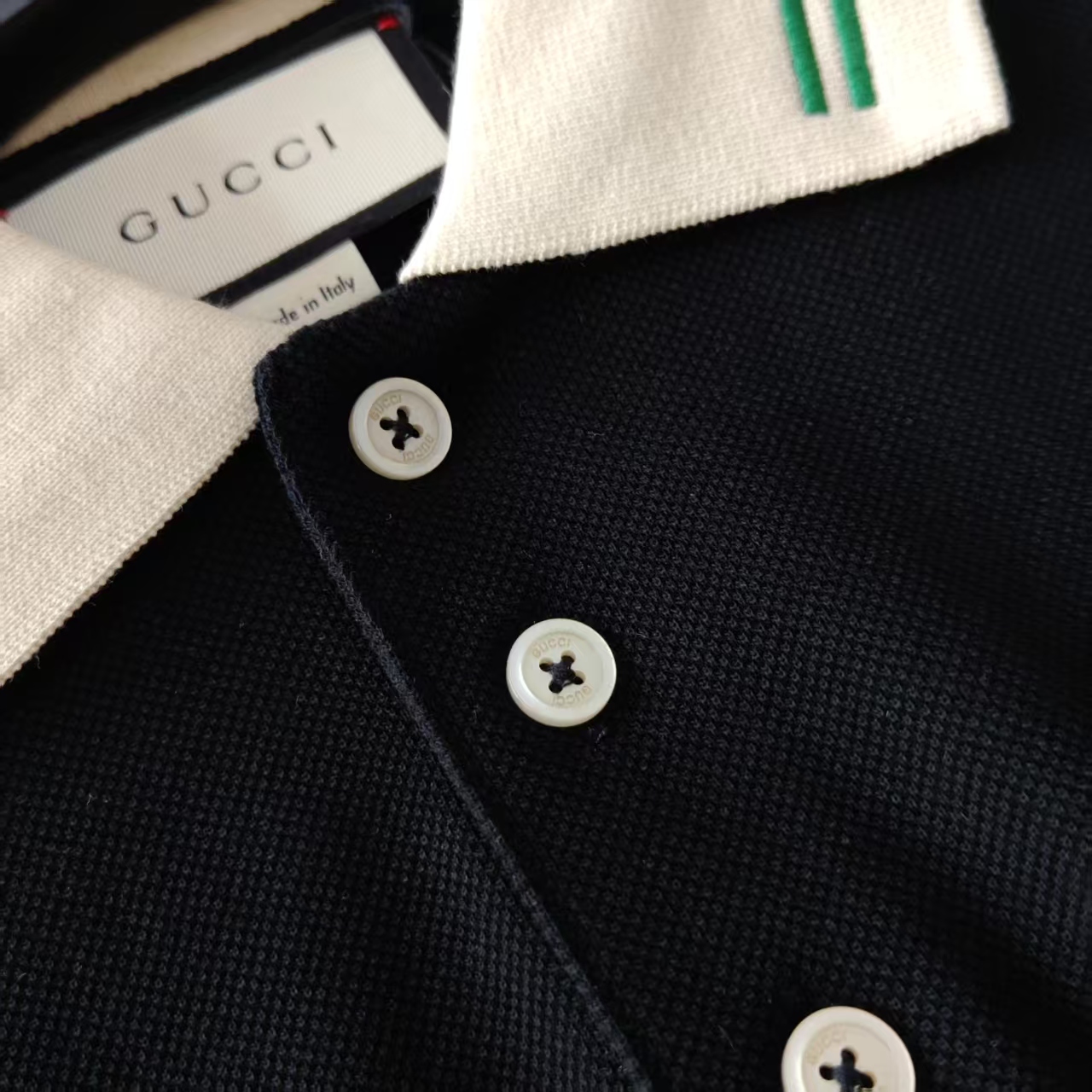 GUCCI/古驰 领口刺绣logo Polo衫短袖
