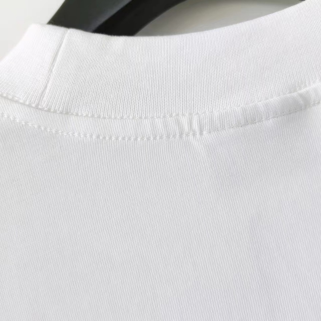 巴黎世家 Balenciaga基础双圈烫钻短袖 经典背后烫钻字母