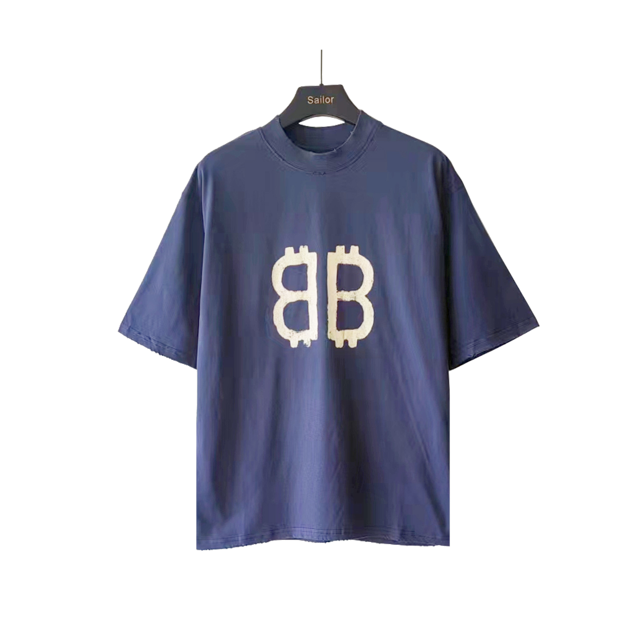 巴黎世家Balenciaga 新款前后双B比特币短袖