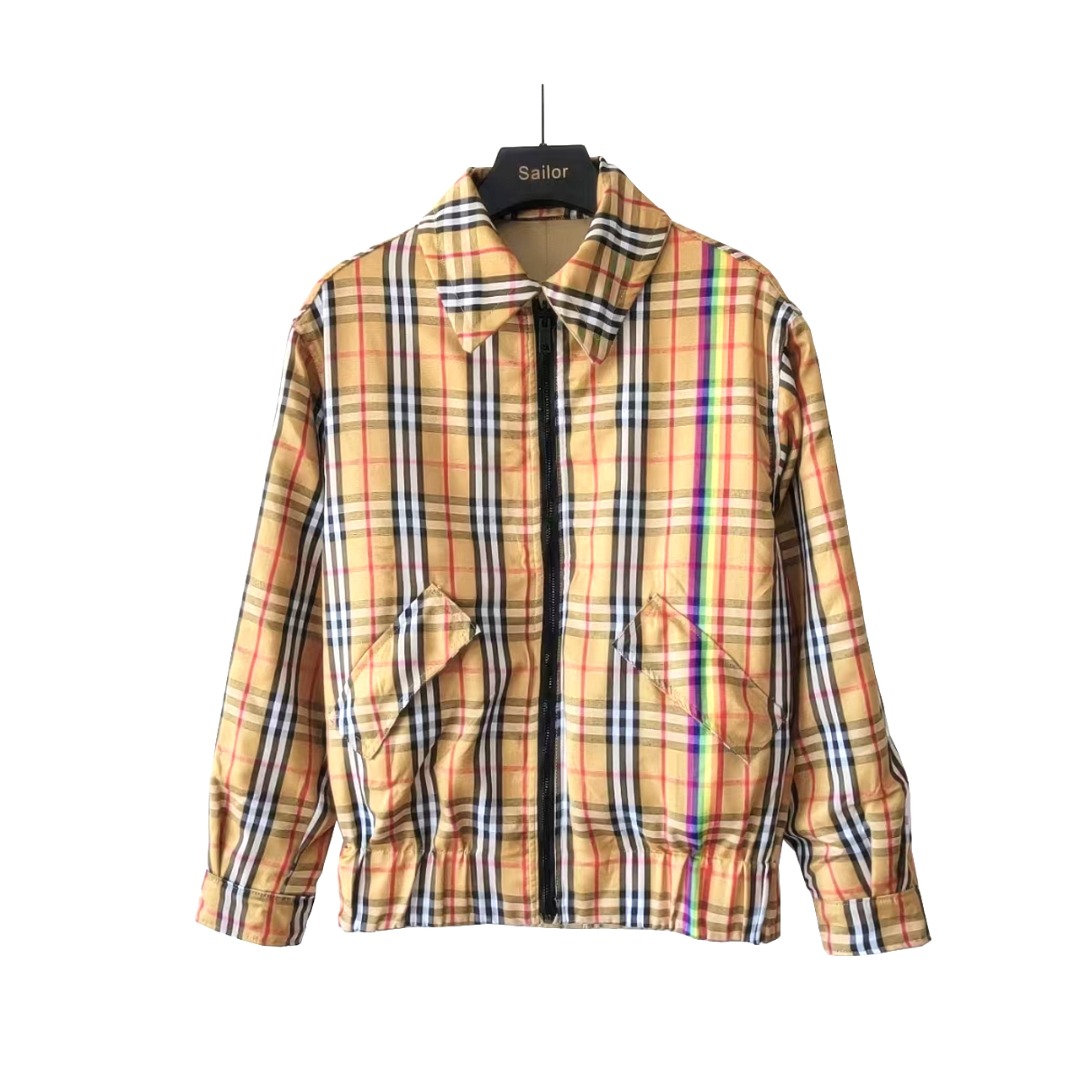 BURBERRY/巴宝莉 经典内里彩虹格纹双面穿夹克外套