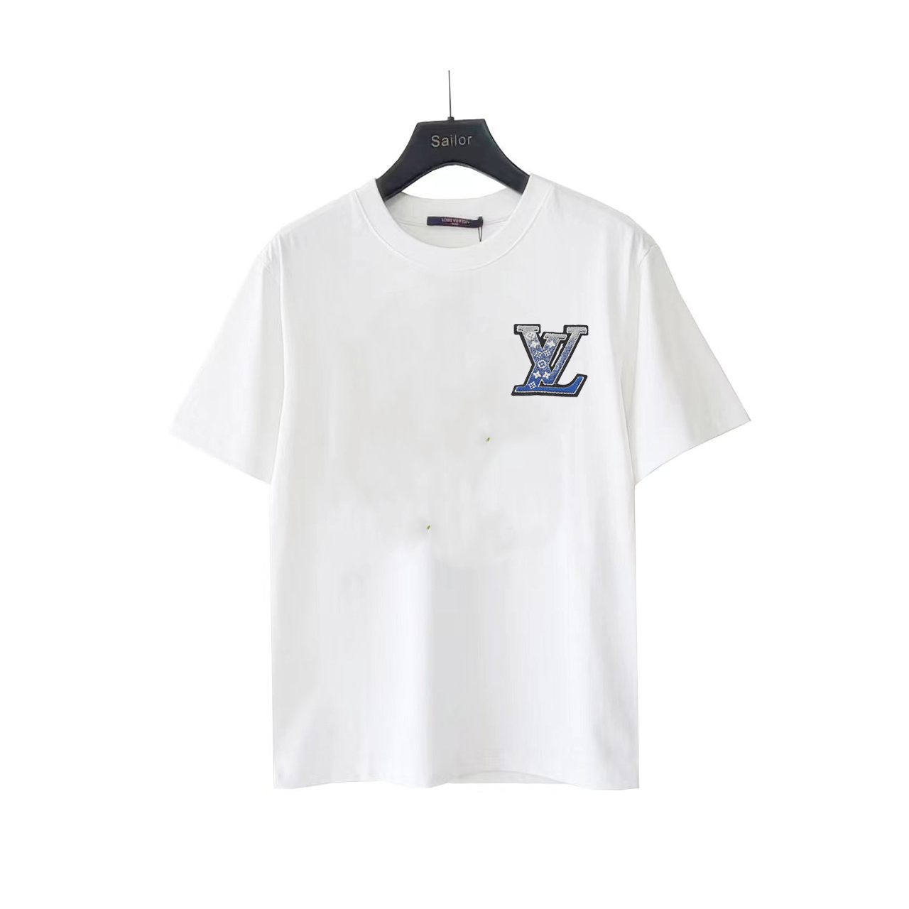 LOUIS VUITTON/路易威登 蓝标牙刷刺绣圆领短袖