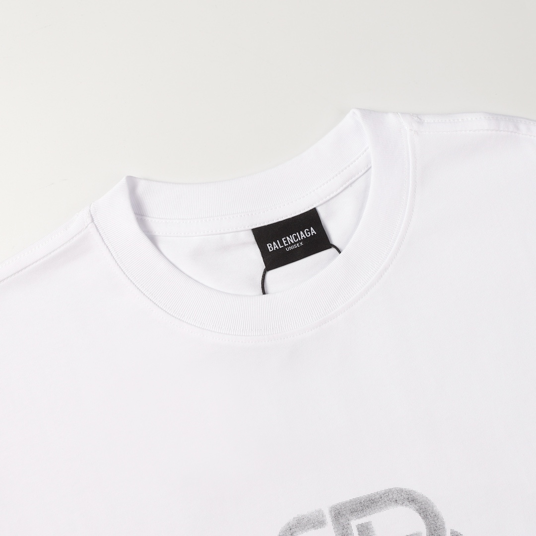 Balenciaga巴黎世家新款限定字母logo短袖T恤 背后字母印花