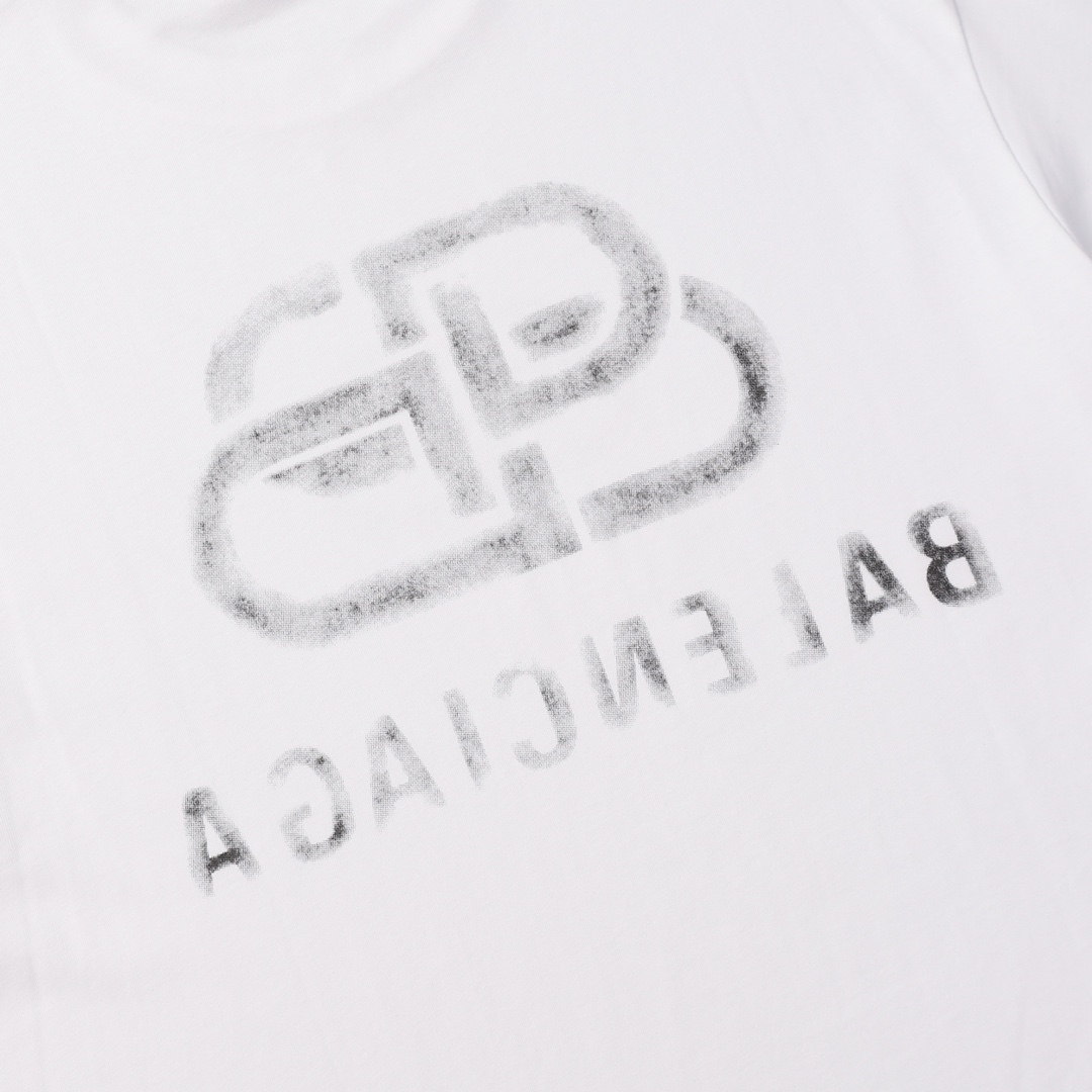 Balenciaga巴黎世家新款限定字母logo短袖T恤 背后字母印花
