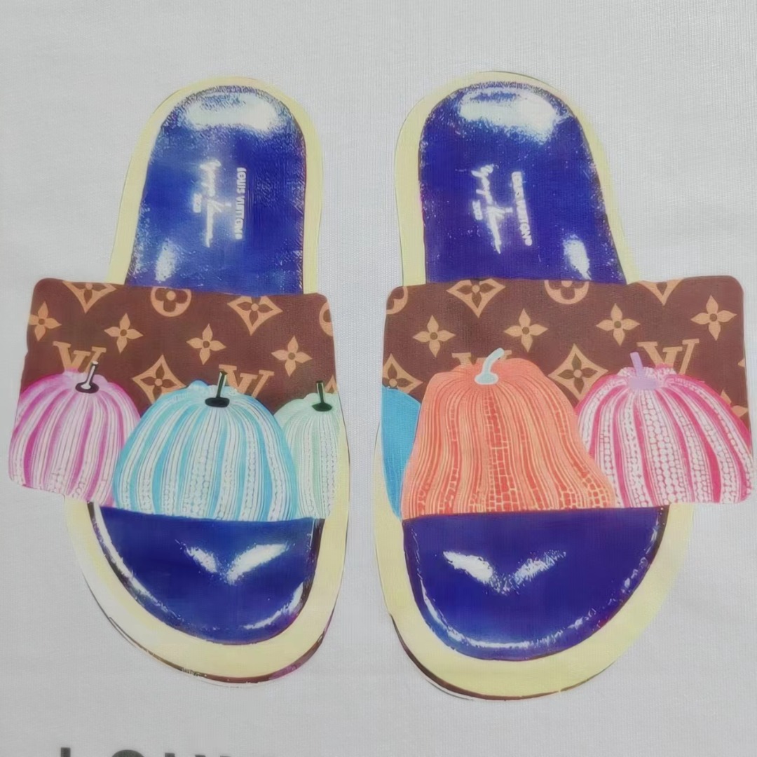 LOUIS VUITTON 路易 登威 24SS南瓜拖鞋logo印花短袖T恤