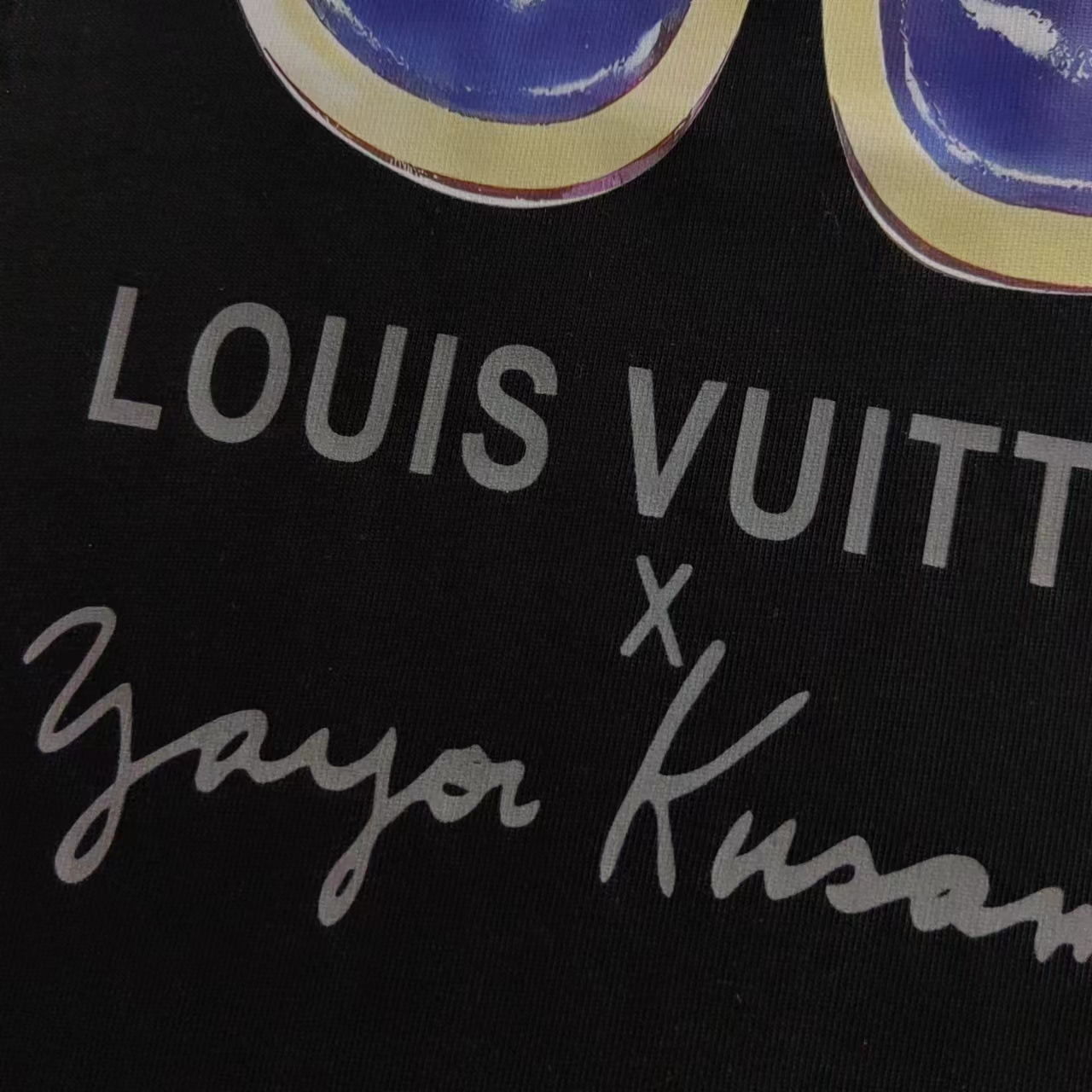 LOUIS VUITTON 路易 登威 24SS南瓜拖鞋logo印花短袖T恤 黑色 白色