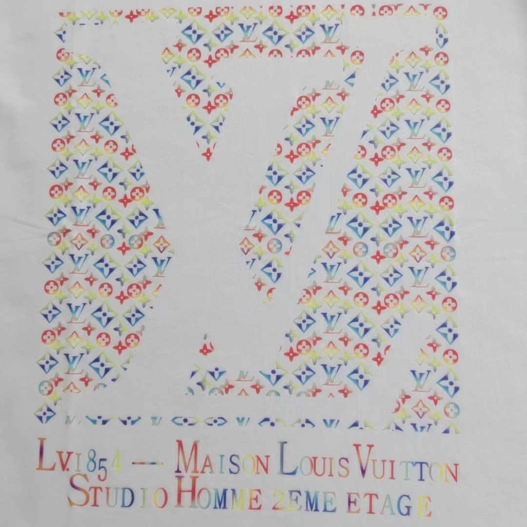 LOUIS VUITTON 路易 登威 24SS工具图案彩虹老花字母印花短袖T恤