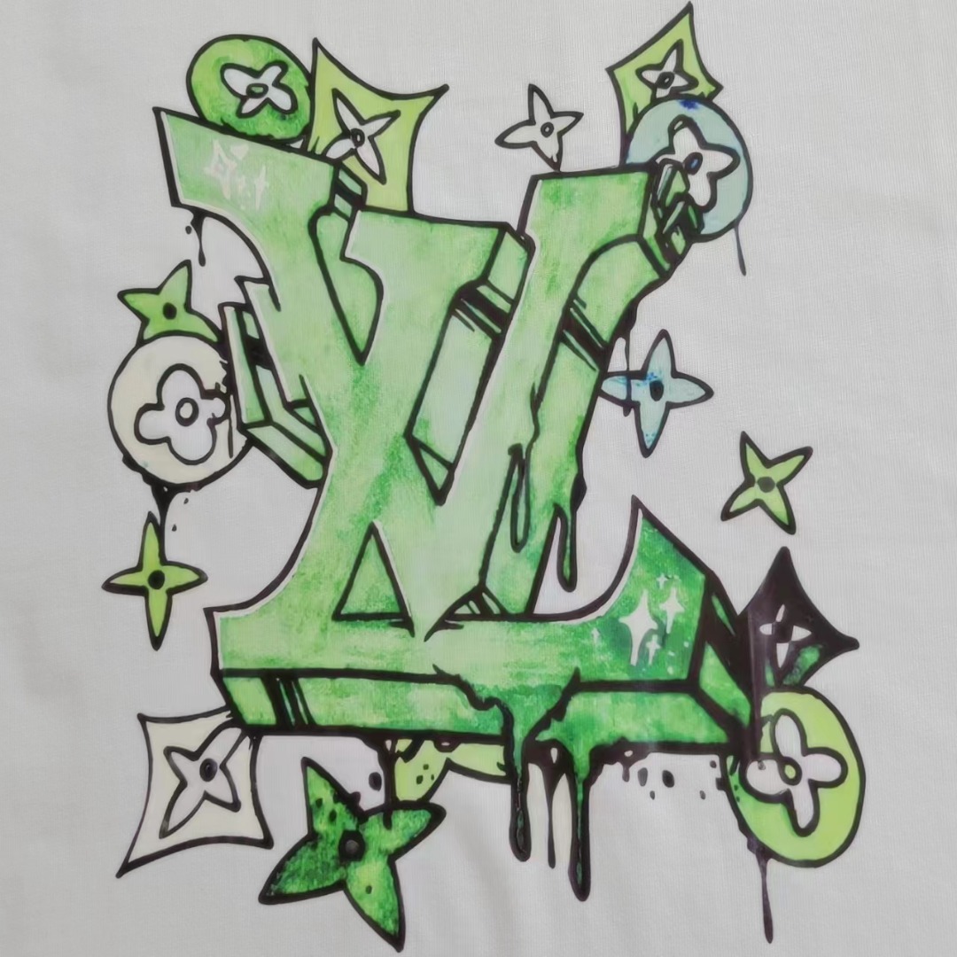 Louis Vuit*on/路易威登 24SS绿L八方来财logo短袖 T桖