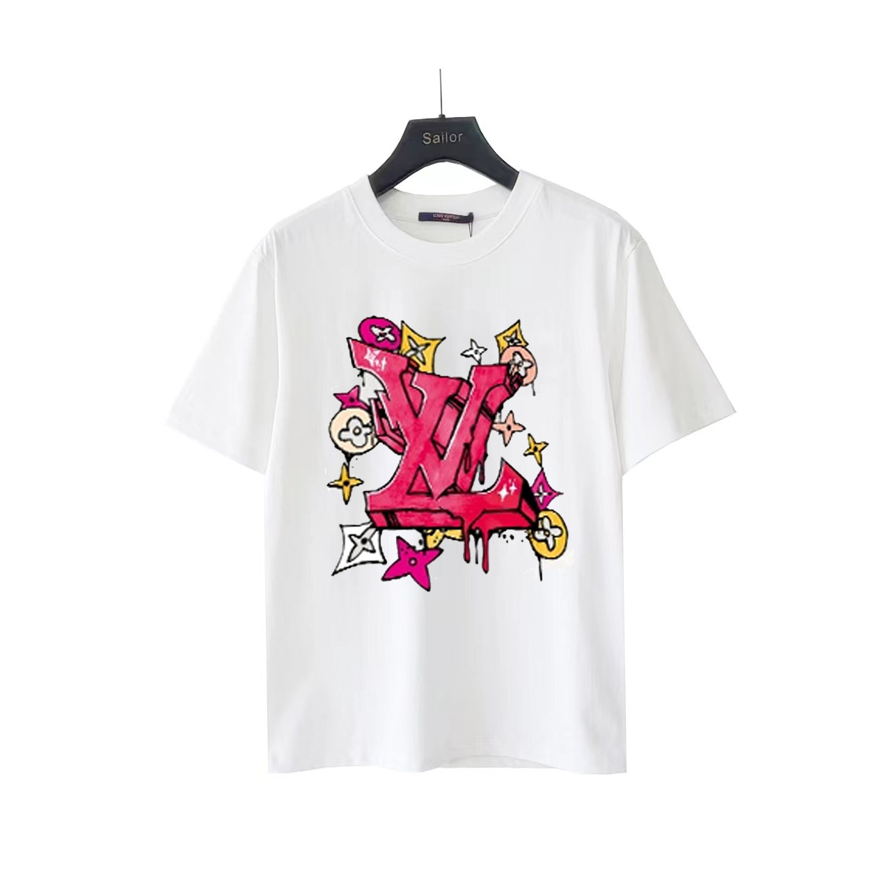 Louis Vuit*on/路易威登 24S红L八方来财logo短袖 T桖