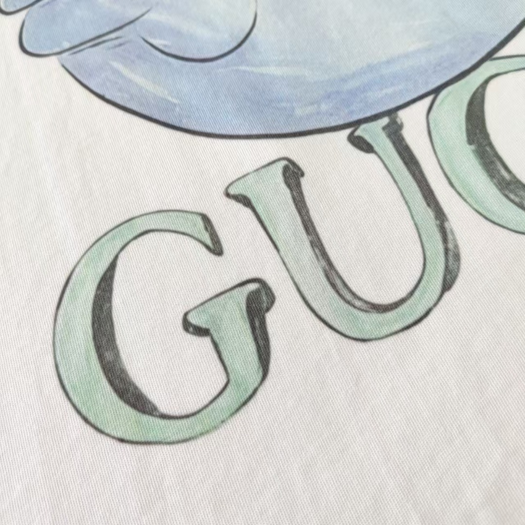Gucci古驰 趣味卡通嬉戏的河马圆领短袖